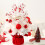 Elegant Compact PVC Christmas Tree Red and White Design Gift for 4