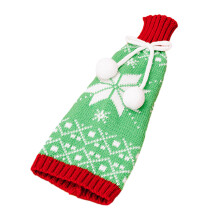 Wine Bottle Cover Decorative Wine Bottle-Green snowflake styl