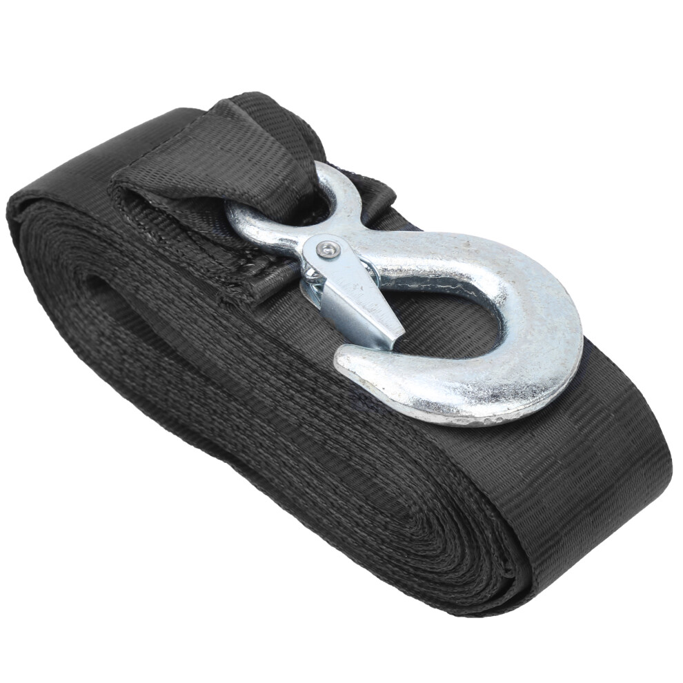 6M Heavy Duty Polyester Trailer Winch Belt 5Cm Safety Hook Strap 7891360973942