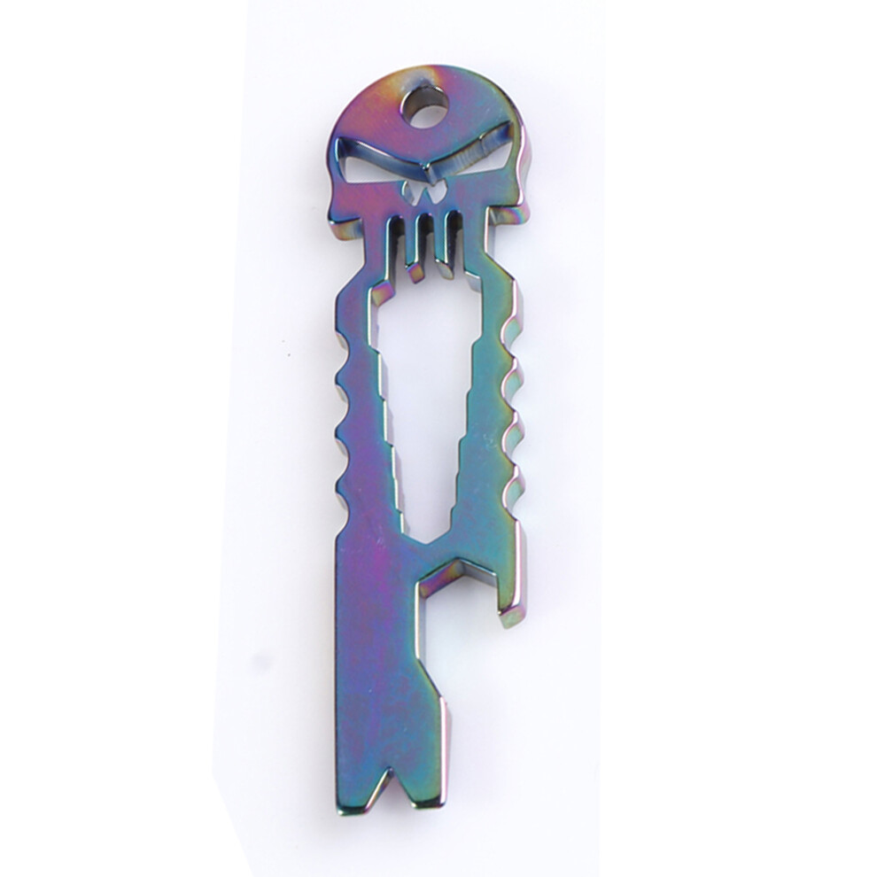 Multipurpose Edc Tool, High Strength Lightweight, Stainless Steel Multitool Skull Keychain, Unique Design Clips Onto Any Keychain, Variety Of Bright C 9363190669244