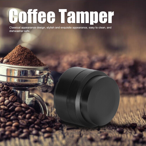 58mm Stainless Steel Coffee Tamper with Flat Base, Black