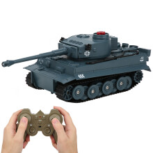 Q85 1/30 Scale Blue RC Tank Toy - 2.4G Remote Programmable Actions