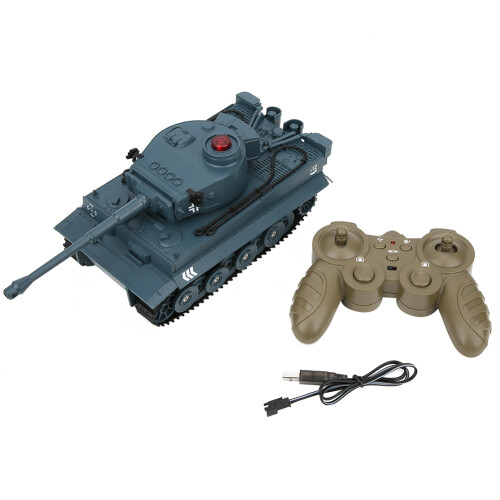 Q85 1/30 Scale Blue RC Tank Toy - 2.4G Remote Programmable Actions 1