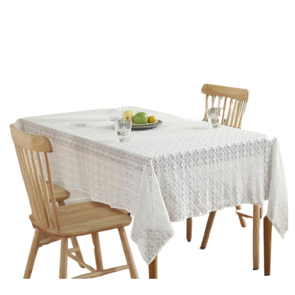 (white, 150x300CM) Elegant White Tablecloth With Lace Ends Multiple Sizes Available And-image-OPC-PMYNBZ7-NEW