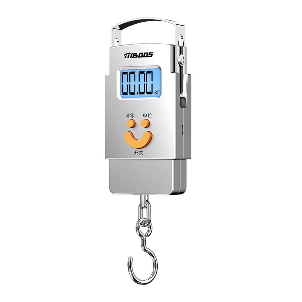 (silver) Stainless Steel Mini Luggage Scale Compact And Portable LCD Display-image-OPC-PMYNCBR-NEW