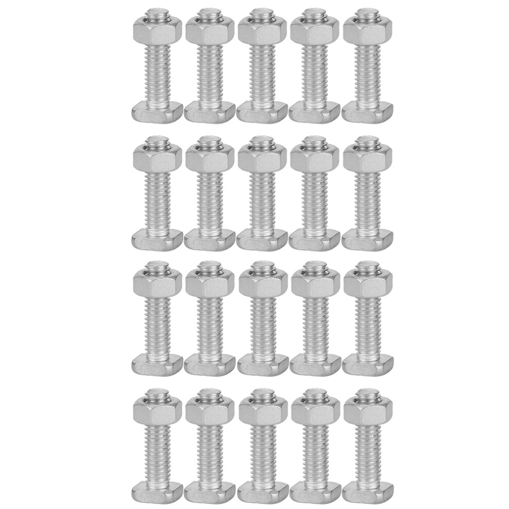 Durable 20 Set M6x22 22Mm Aluminium Bolts With Nuts For Greenhouses 4941360980860