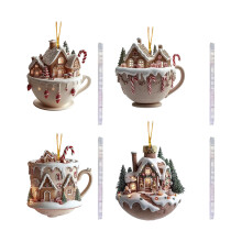 (Set of 4) Christmas Decoration Beautiful Door Hangings For Festive Atmosphere 2D