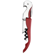 Kellnerkorkenzieher, doppelt gelenkiger Weinöffner aus Edelstahl mit Folienschneider, ergonomischer Griff für einfache Handhabung, kompaktes