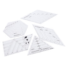 5Pcs Transparent PatchWork Ruler Templates for Quilting Sewing Crafting