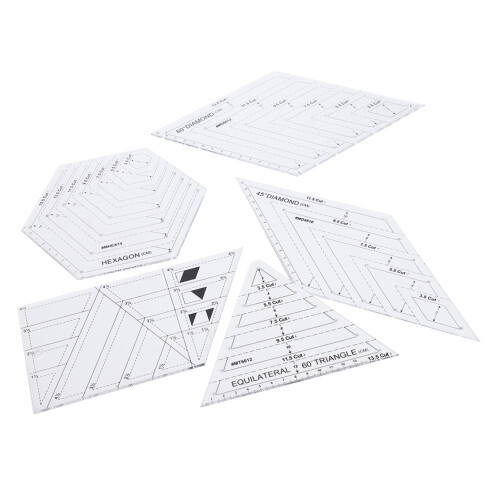 5Pcs Transparent PatchWork Ruler Templates for Quilting Sewing Crafting