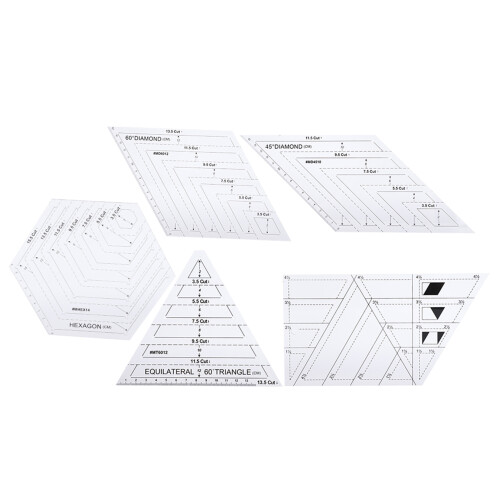 5Pcs Transparent PatchWork Ruler Templates for Quilting Sewing Crafting 1