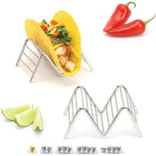 Suporte elegante para tortillas, suporte para comida mexicana em aço inoxidável para tacos, burritos e panquecas, materiais elegantes de alta