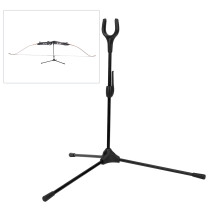 Black Folding Recurve Bow Stand Holder for Archery and Hunting Outdoor Sports