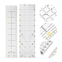 MultiFunction Quilting Ruler 2 Pack for Precise Sewing & Crafting 12x6in