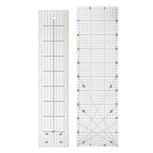 MultiFunction Quilting Ruler 2 Pack for Precise Sewing & Crafting 12x6in 1