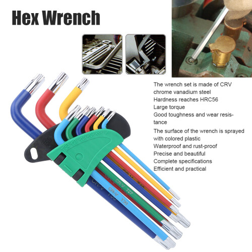 WearResistant Hex Wrench Set, Metric, Waterproof, Rustproof, 9 Sizes 2