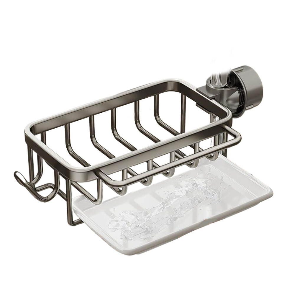 Grey (Grey) Aluminum Drain Dish Sink Kitchen Aluminum Rack Dish Drainer For