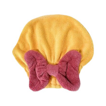Serviette de séchage de cheveux en Microfibre, bonnet de-Jaune