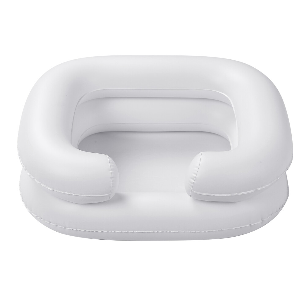 White Portable Inflatable Shampoo Basin For Elderly & Disabled, Foldable Compact Size