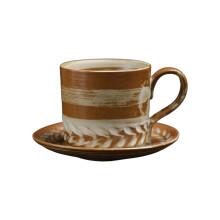 Tasse à café japonaise en céramique Wabi Sabi, pour-couleur blé