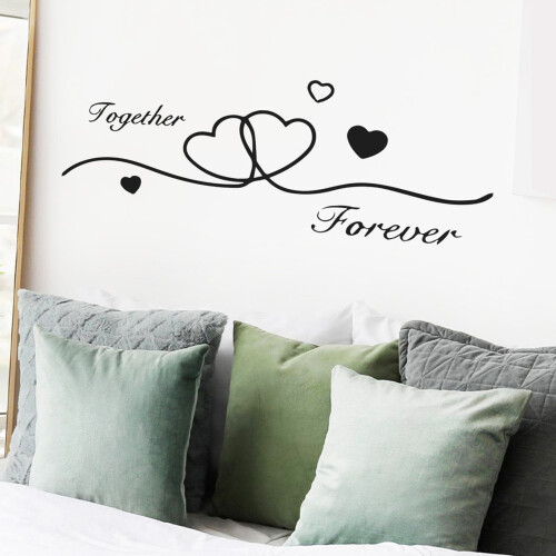 Autocollant mural adhésif noir pour la saint-valentin,-4 2
