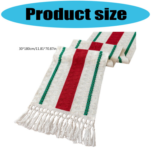 Chemin de table en polyester, tissage-noué Vert des deux côtés 2