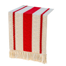 Rétro tissé de tissu de polyester-barbe rouge des deux côtés et