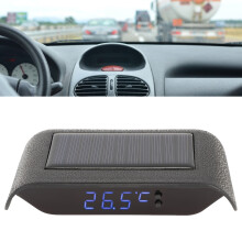 Solarladeuhr für Fahrzeuge – 12,5x8cm LED-Digitalanzeige Blau