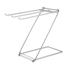 Wytrzymały stojak na ręczniki kuchenne ze stali nierdzewnej, ergonomiczny stojak w kształcie litery Z, metal perłowy, wyprodukowany w Japonii,
