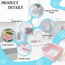 Innovative Portable Sink With Drain Feature, Perfect For Camping And Household Chores, Foldable Design For Space Efficiency