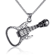 Musiksmykker til guitarelskere, personlig halskæde med guitarplektre, rockpunk-smykker med retro kraniedesign til guitar, hudvenlig titanium