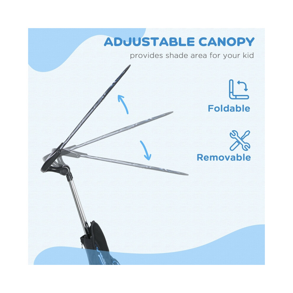 Kids 6-in-1 Tricycle with Removable Canopy 5-Point Harness Durable Steel Frame Blue-image-OPC-PMYPVSV-NEW