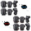 Knee & Elbow Wrist Protector Set - Black Red/Blue, S/M/L 2