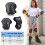 Knee & Elbow Wrist Protector Set - Black Red/Blue, S/M/L 8