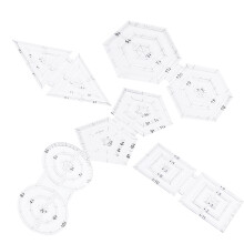 5Pcs Acrylic Patchwork Ruler Set with Double Shapes for Sewing and DIY Crafts