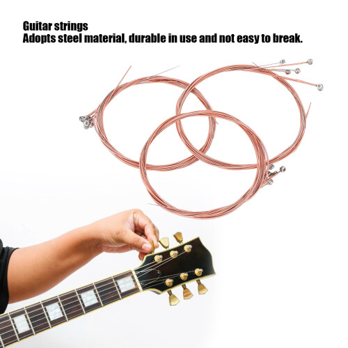 3Set Universal Steel Acoustic Folk Guitar Strings Replacement Rose Copper 2