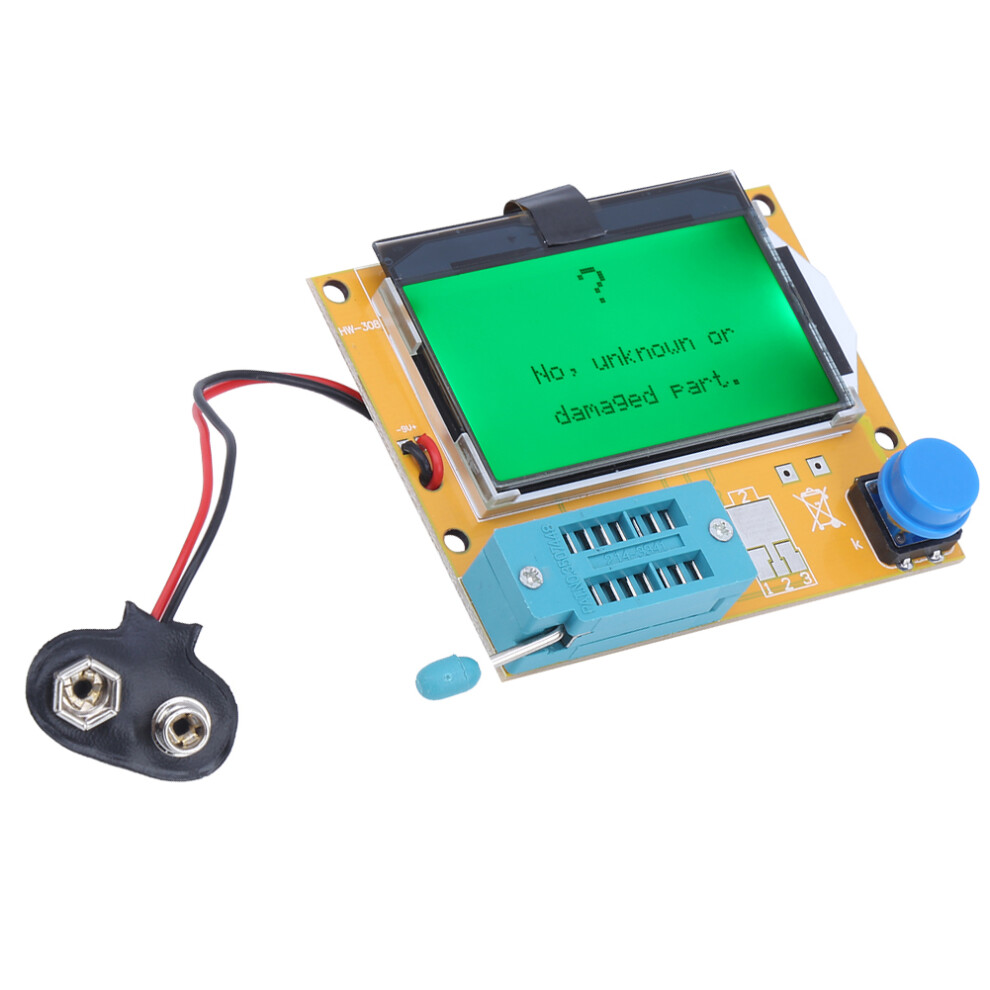 Graphical Transistor Tester Capacitance Resistance Meter, Portable Plastic, 9V Battery Included 4171361016927