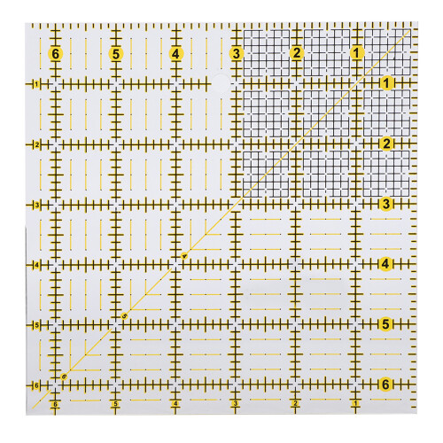 Highly Accurate 16x16cm Square Ruler for Effortless Machine Sewing 1