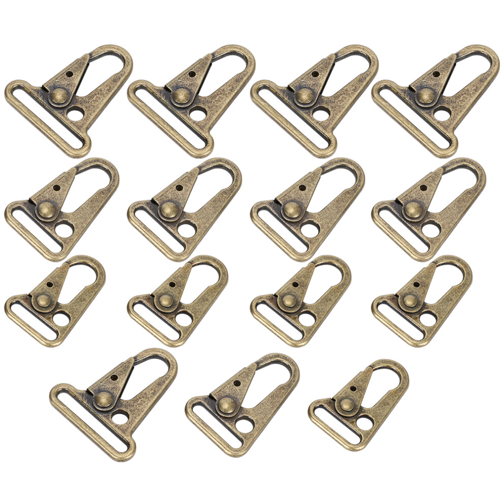 Outdoor Use Bronze Sling Clips Hooks 15Pcs Carabiner Buckles For Hanging 3521361019359