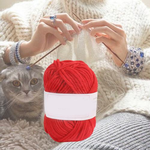Multipurpose Milk Cotton Knitting Yarn 4-Big red1 1