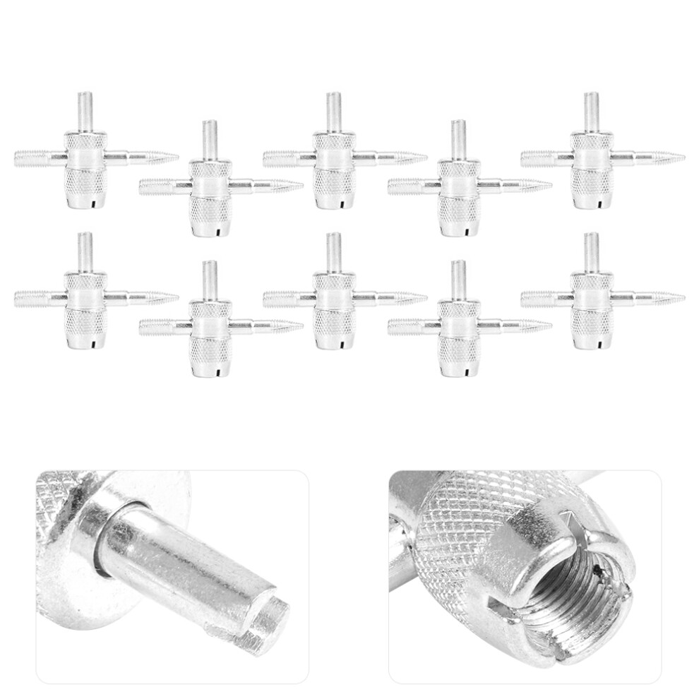 10Pcs Tire Valve Core Remover Set Aluminum Alloy 4-Way Auto Car Tool 4971361020418