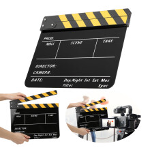 Yellow Striped Film Clapperboard 30x25cm - Ideal for Movie Props PAV1YBE