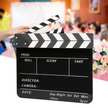 30x25cm Film Clapperboard for Directors - White Stripe Blackboard