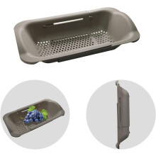 Collapsible Colander for Kitchen Sinks, Expandable Strainer Multipurpose, Space-Saver Retractable Design for Adjusting Length Based on Sink Size, High