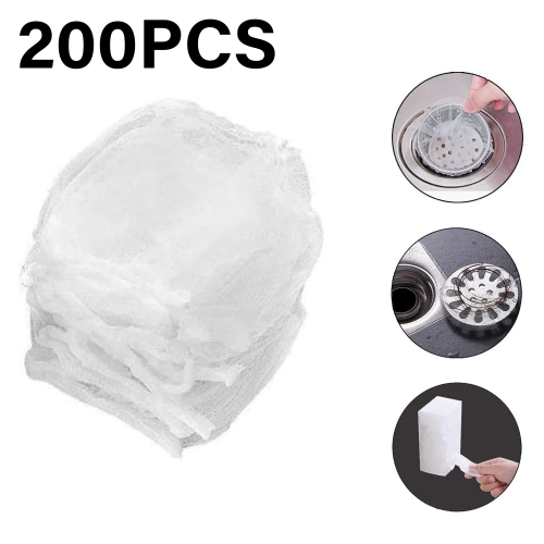 Elastisk och flexibel engångsavfallspåse för diskbänk, högkvalitativa avloppsfilterpåsar av polyester för bekväm avfallshantering, lämplig 1