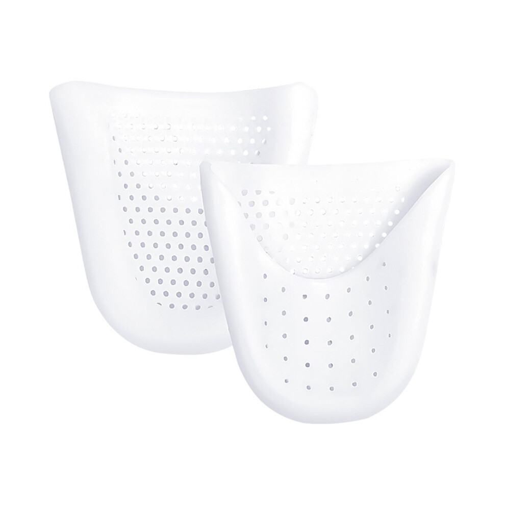 White Pair Of Silicone Gel Toe Caps Soft Ballet Lace Dance Athlete Shoe Pad Protector With Breathable Hole /Skin Soft Gel Toe Cover