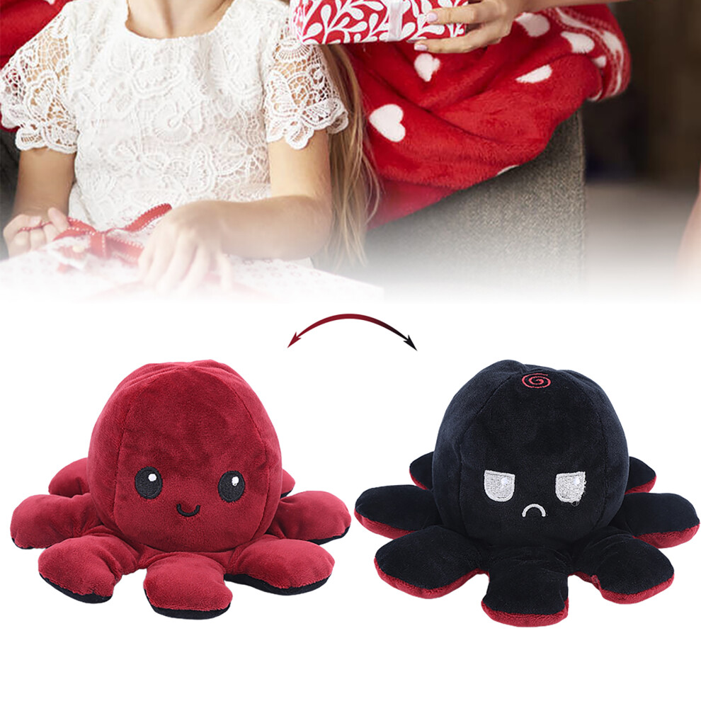 Reversible Octopus Plush Doll, Double-Sided Animal Toy, 20x20cm