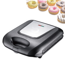 Mini Donut Maker Machine, Makes 16 Doughnuts,For Kid-Friendly Breakfast, Snacks, Desserts,Dual-Sided Heating,Non-stick Sur face,1400w Black