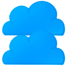 Children Cloud Shape Silicone Placemat Waterproof Heat Insulation 27x47.5cm Blue