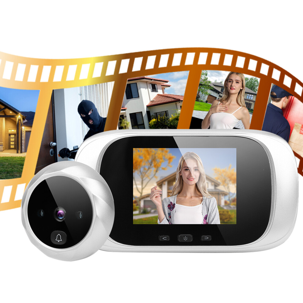 2.8In Tft Ir Night Vision Visual Door Viewer With Camera And Cyclic Storage - Silver 4331361029581